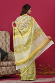 Mulmul Cotton Saree with Hand Block Print - Shivanya Handicrafts Women's Traditional Indian Wear